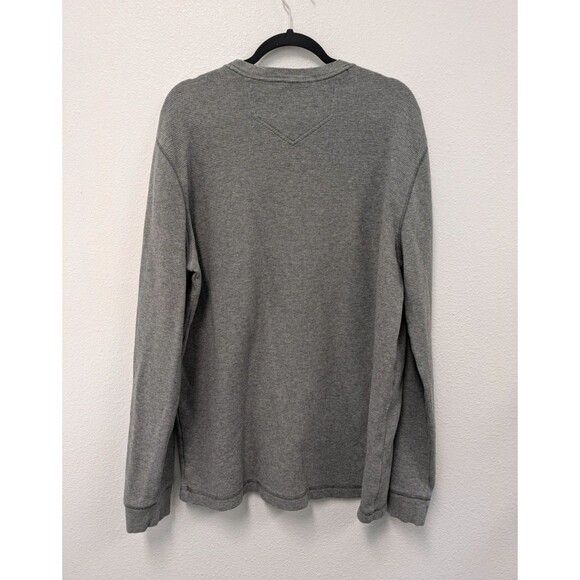 Eddie Bauer Gray Waffle Knit Cotton Shirt Men sz L Tall Stretch Outdoors Basic - Picture 6 of 10